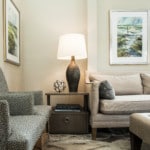 Durham office lobby with a couch and chairs