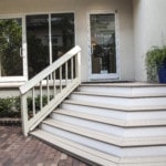 The main door and stairway to the office