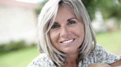 mature woman showing off her smile