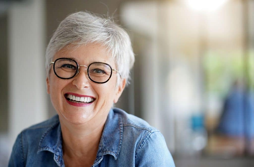 Elderly woman showing off her smile