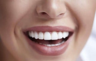 Close Up of Straight white teeth