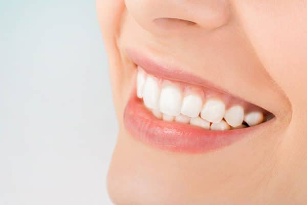 closeup of a pretty woman's smile